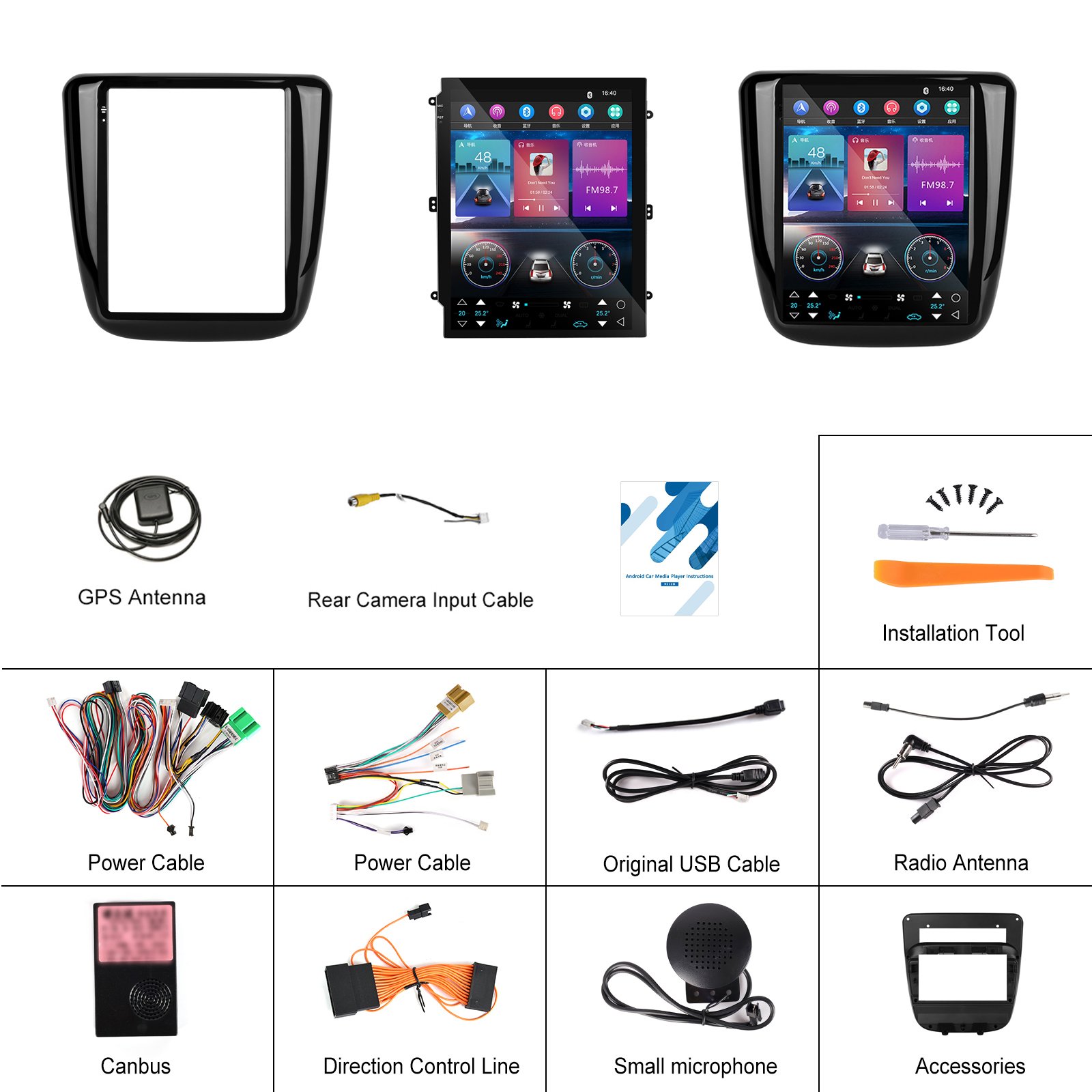 Podofo Android Car Radio 9.7Inch Car Stereo Frame For Chevrolet Malibu XL 2012-2018 Carplay Android Auto GPS WiFi FM RDS BT