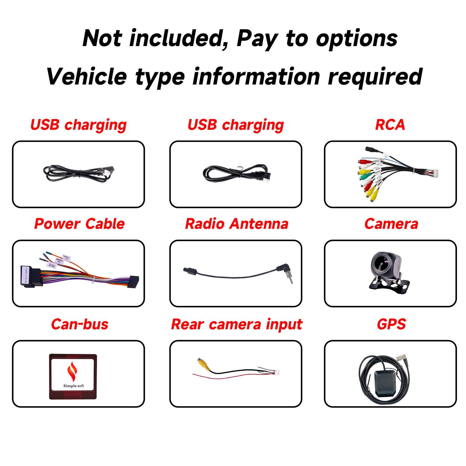 2Din Universal Car Player 4 Core 2+64g Android 13.0 Car Radio Panel GPS Navigation Carplay Multimedia Player