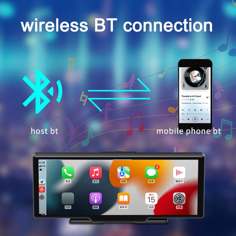 Universal Portable 10.26 Inch Car Stereo Carplay DVR Car Stereo DVD Degree Rotation Player Car Radio