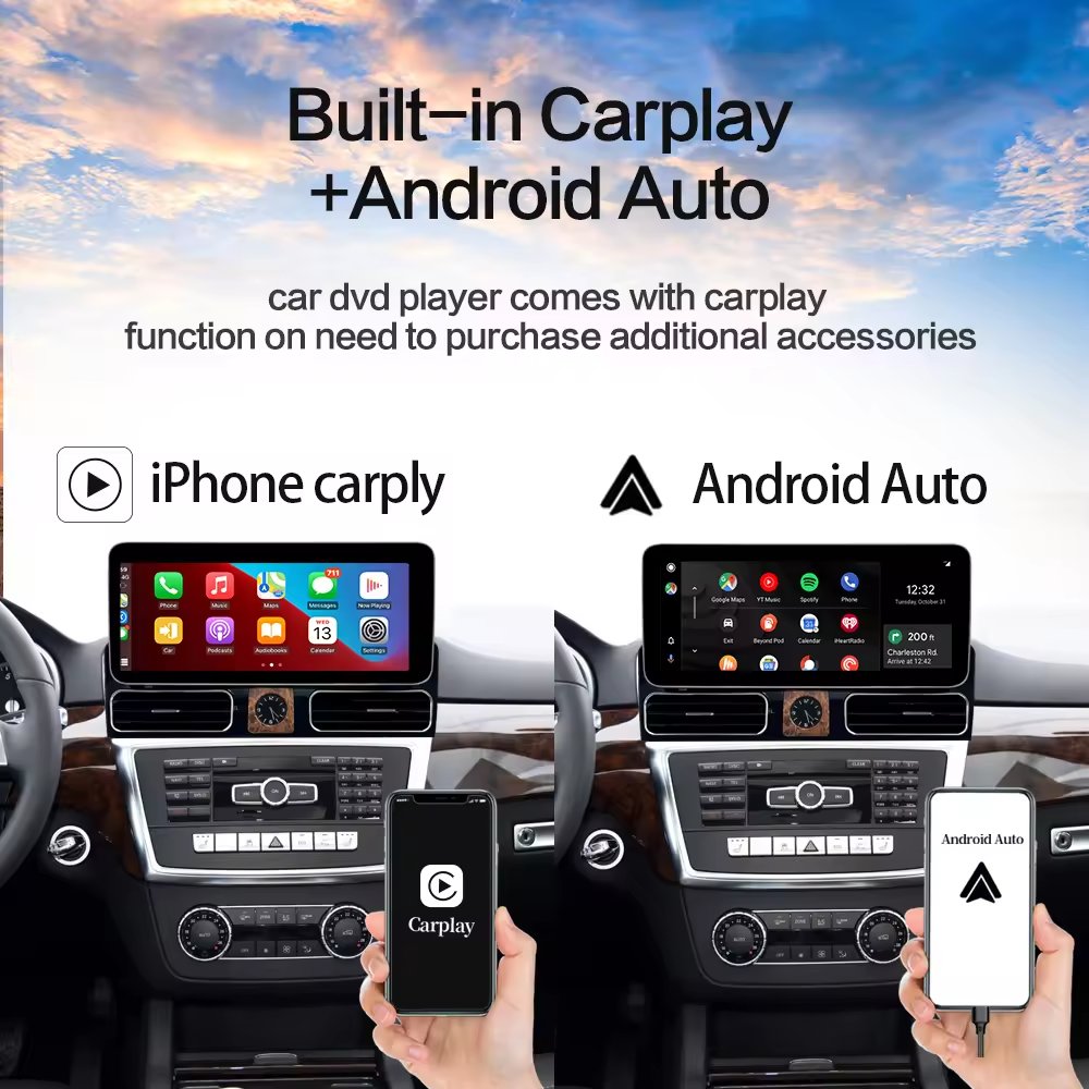 New 12.3-inch Android 13 wireless CarPlay AUTO for Mercedes Benz M-Class W166 ML250 ML350 car video player GPS multimedia screen