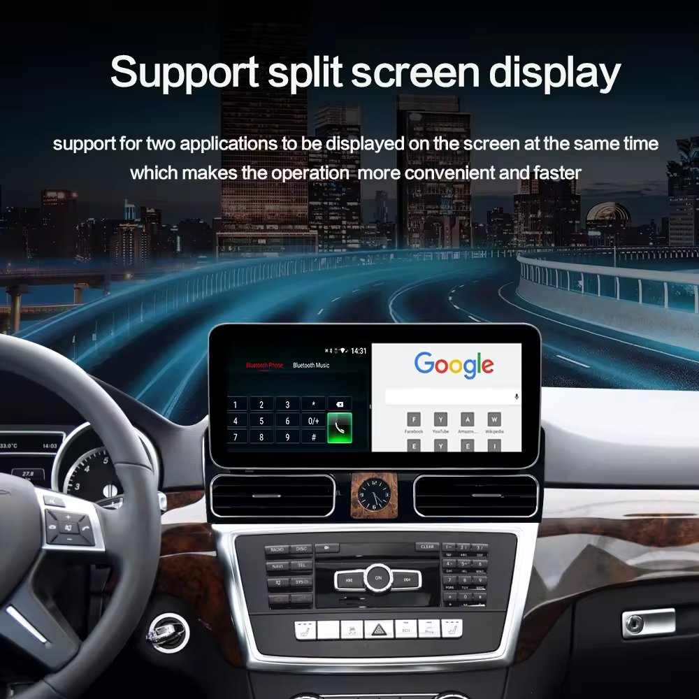 New 12.3-inch Android 13 wireless CarPlay AUTO for Mercedes Benz M-Class W166 ML250 ML350 car video player GPS multimedia screen