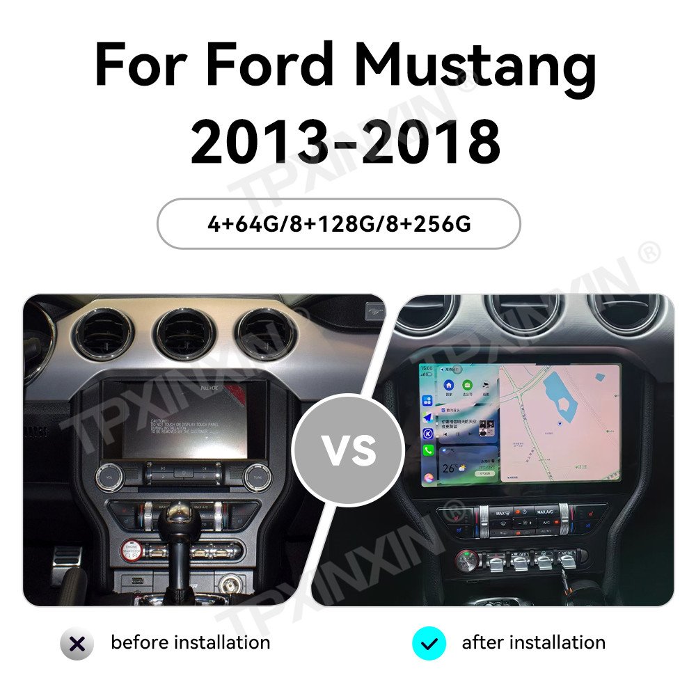 For Ford Mustang 2013-2018 Android 13 Car Radio Auto Stereo Carplay Multimedia Player GPS Video Navigation Wireless HD DSP