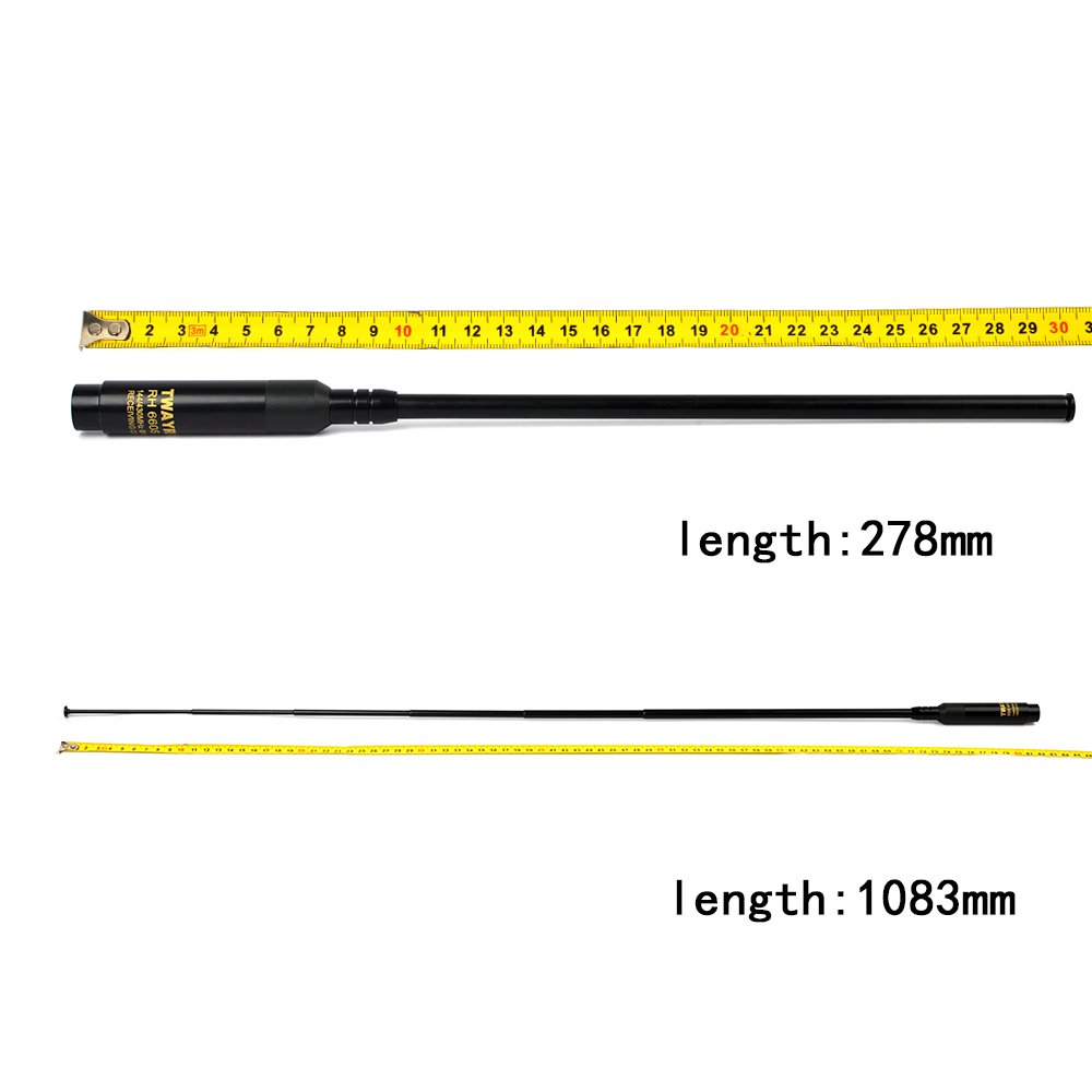VHF UHF SMA-Male Telescopic Radio Antenna for Handheld/Portable Dual Band Walkie Talkie Ham Radio Transceiver