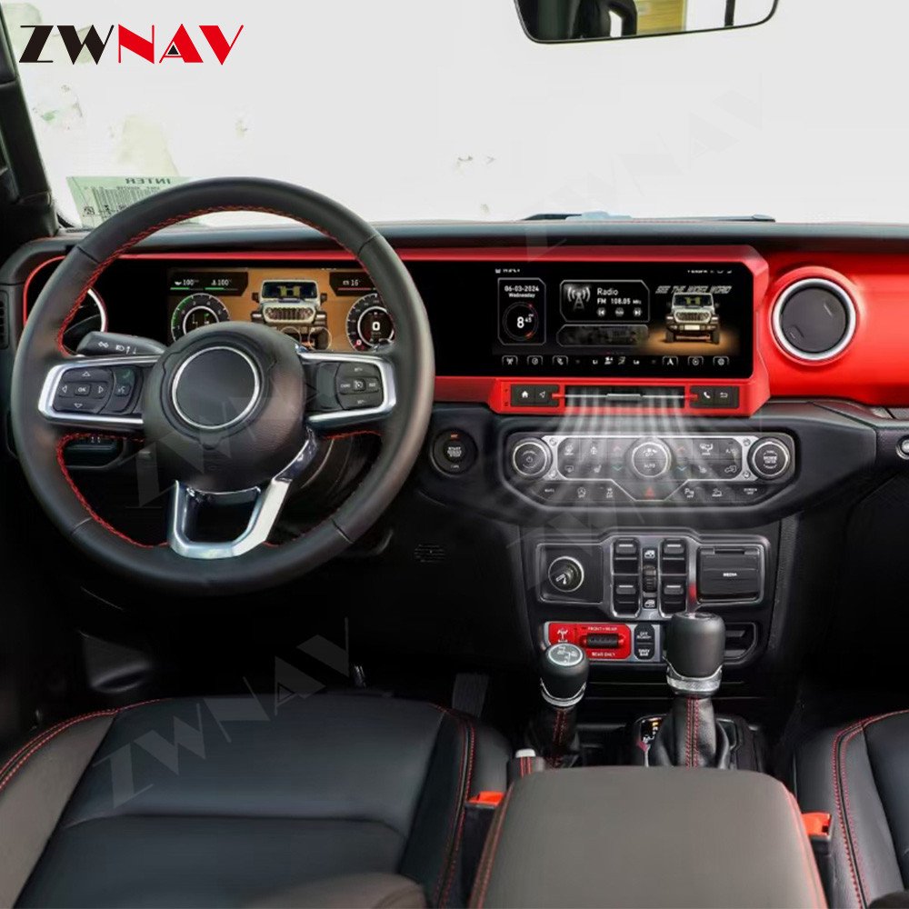 ZWNAV Car GPS Navigation Virtual Cockpit Instrument Head Unit For Jeep Wrangler JL Gladiator 2018-2024 Android Car Radio