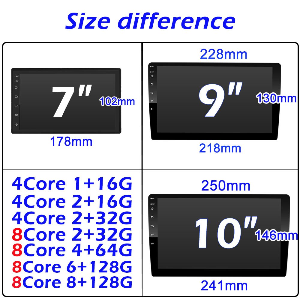 Car Radio 2 din Android Multimedia Player Auto CarPlay For Toyota Volkswagen Hyundai Kia Nissan Honda Lada Ford
