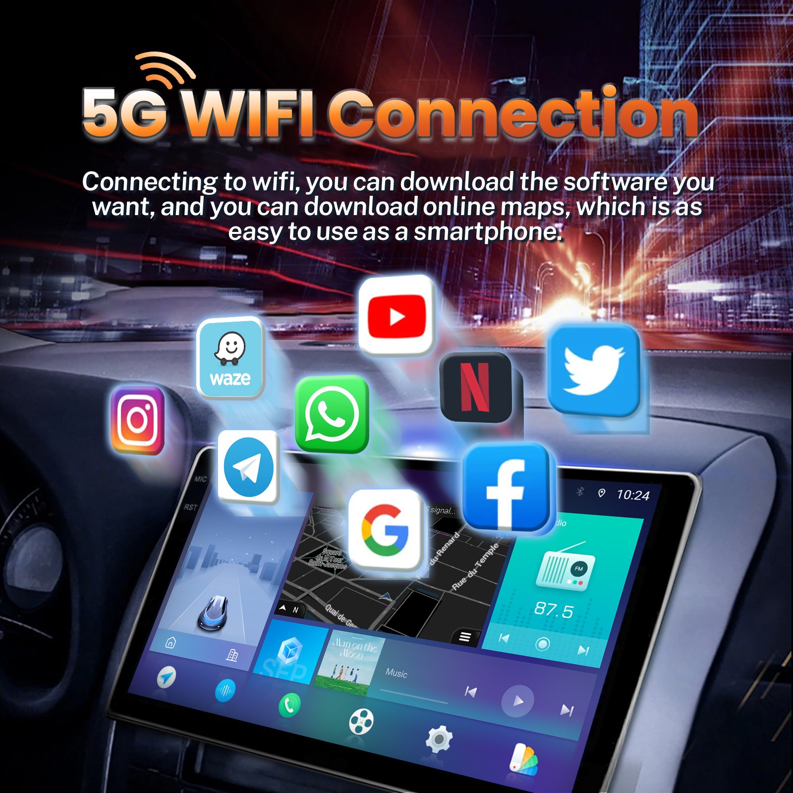 8 Core ARM 4+64g Android/IOS Car Video/Stereo/DVD/Radio/Screen Player For Honda Accord 2003-2007