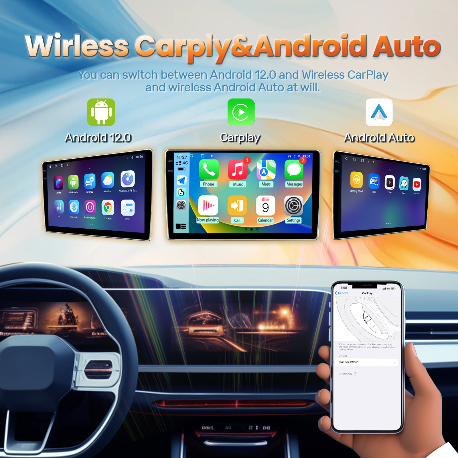 8 Core ARM 4+64g Android/IOS Car Video/Stereo/DVD/Radio/Screen Player For Honda Accord 2003-2007