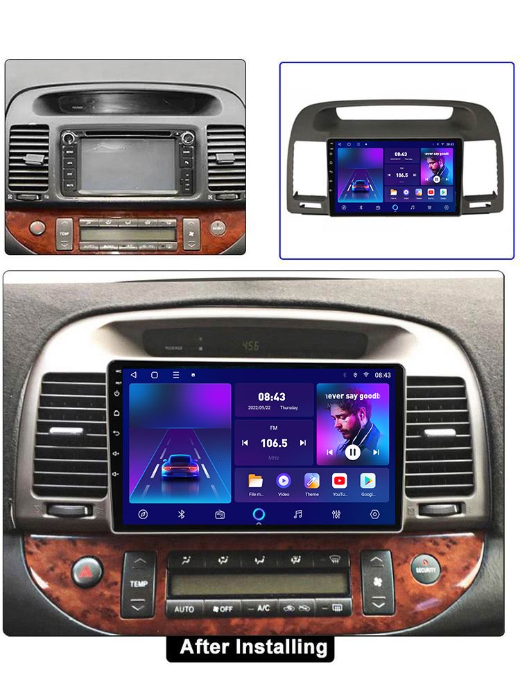 5G WIFI 6 wireless chip car android radio player for Toyota Camry 2002-2006 Automatic AC GPS navigation Auto wireless Carplay
