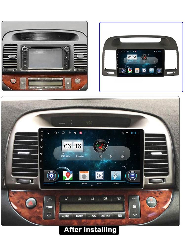 5G WIFI 6 wireless chip car android radio player for Toyota Camry 2002-2006 Automatic AC GPS navigation Auto wireless Carplay