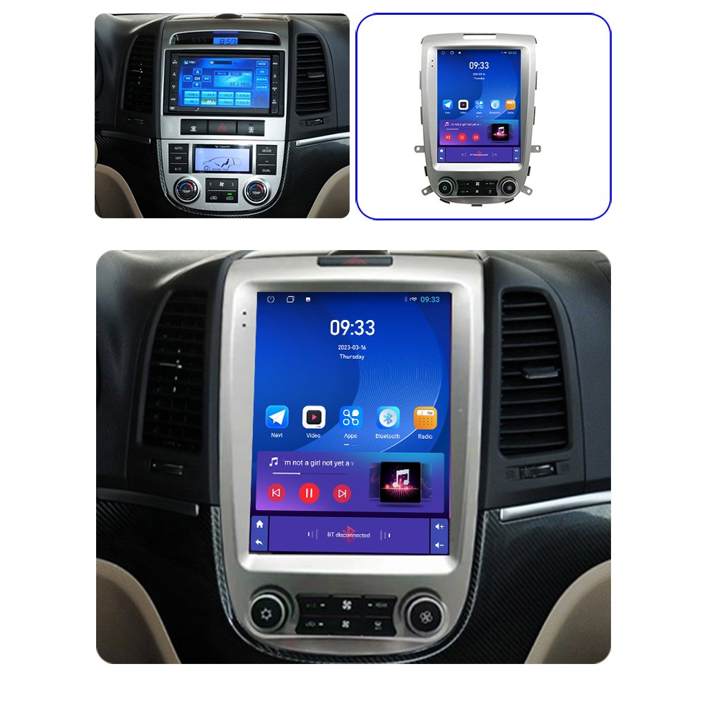 2Din Car Radio Android for HYUNDAI SANTAFE 2006-2012 2 Speaker Stereo Navigation 9.7" Carplay Multimedia Head Unit