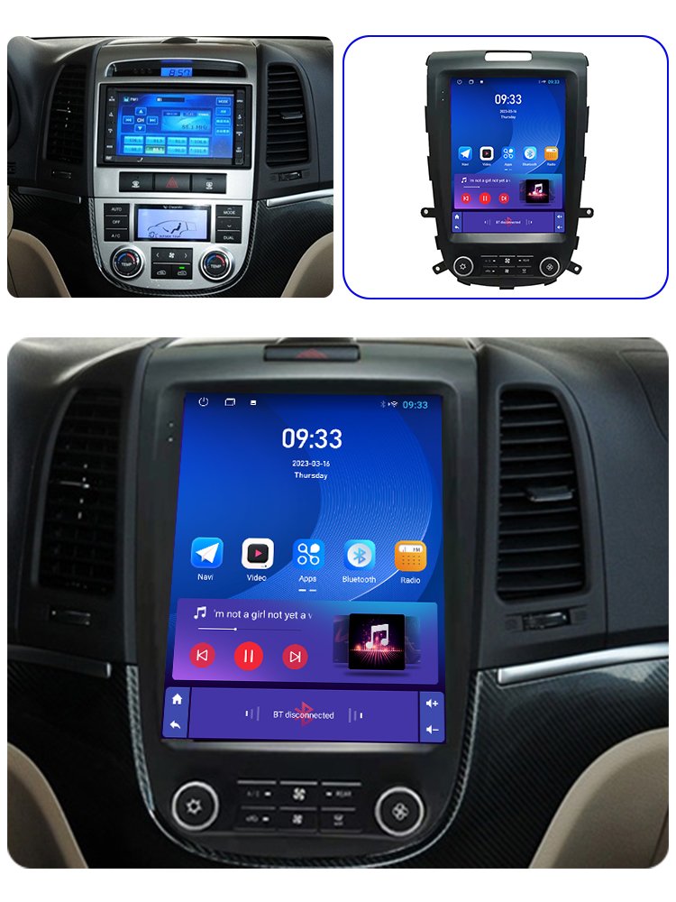 2Din Car Radio Android for HYUNDAI SANTAFE 2006-2012 2 Speaker Stereo Navigation 9.7" Carplay Multimedia Head Unit