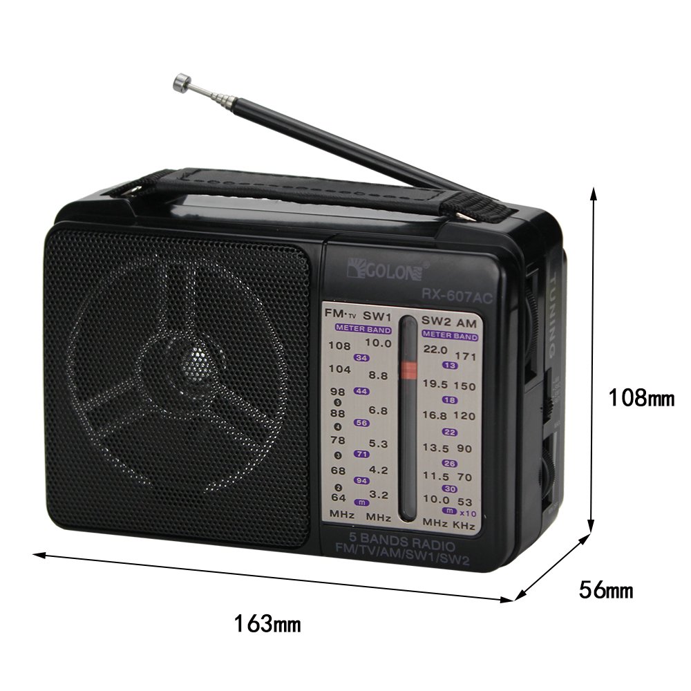 original Golon 607AC radio am fm sw 4 band portable multi band radio receiver with AC 220V plug Classical AC DC pure radio