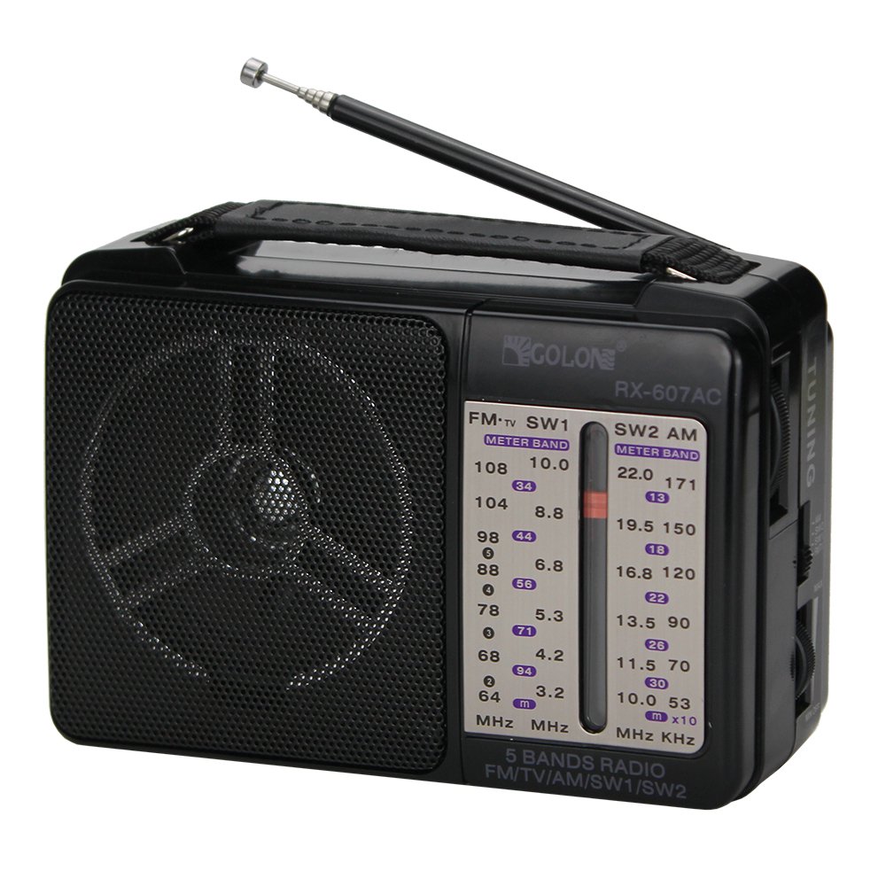 original Golon 607AC radio am fm sw 4 band portable multi band radio receiver with AC 220V plug Classical AC DC pure radio