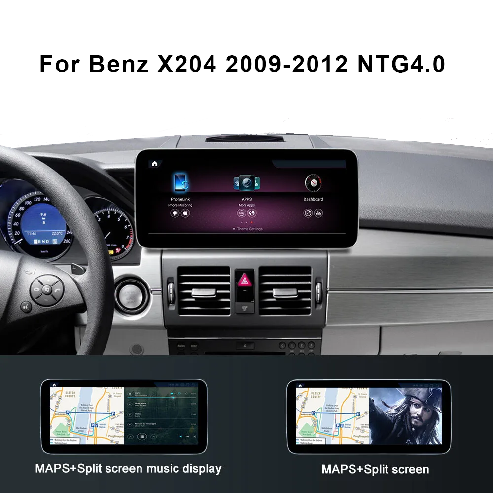 10.25" Android13 car dvd player touch screen car radio stereo navigation for Mercedes Benz GLK X204 2009-2012 NTG4.0