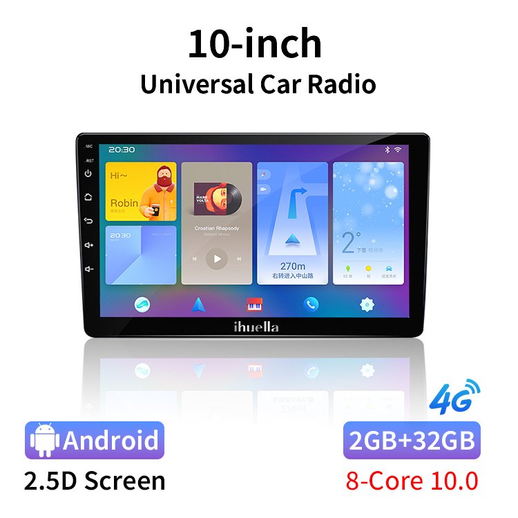 Ihuella Android 12 Toyota Honda Nissan Bmw Benz Audi for Head Unit Carplay Gps 2din Car Multimedia System Auto Radio 9 Inch