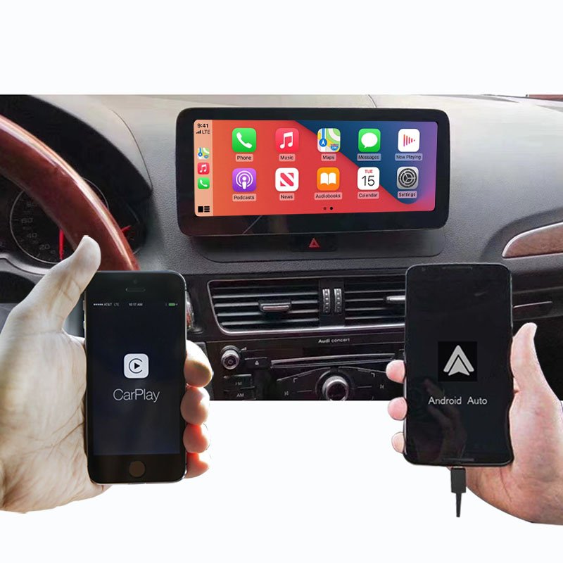 10.25" head unit Support BT Music Map Video For Audi Q5 IPhone CarPlay Android Auto Car Multimedia Display HD Screen ON DVD