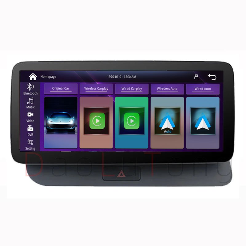 10.25" head unit Support BT Music Map Video For Audi Q5 IPhone CarPlay Android Auto Car Multimedia Display HD Screen ON DVD