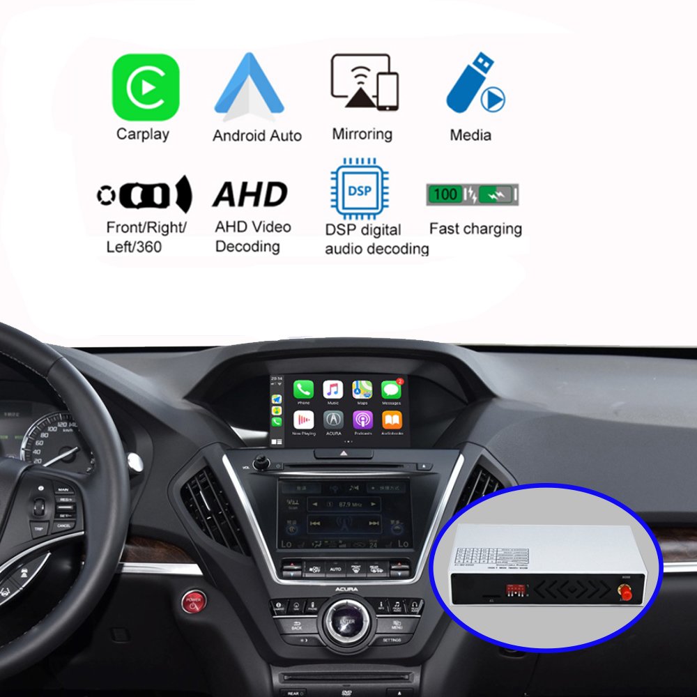 Dckloer Wireless CarPlay And Android Auto For ACURA RLX 2013-2018 8" Dual-Screen Mirror-link/Radio/Media/Camera