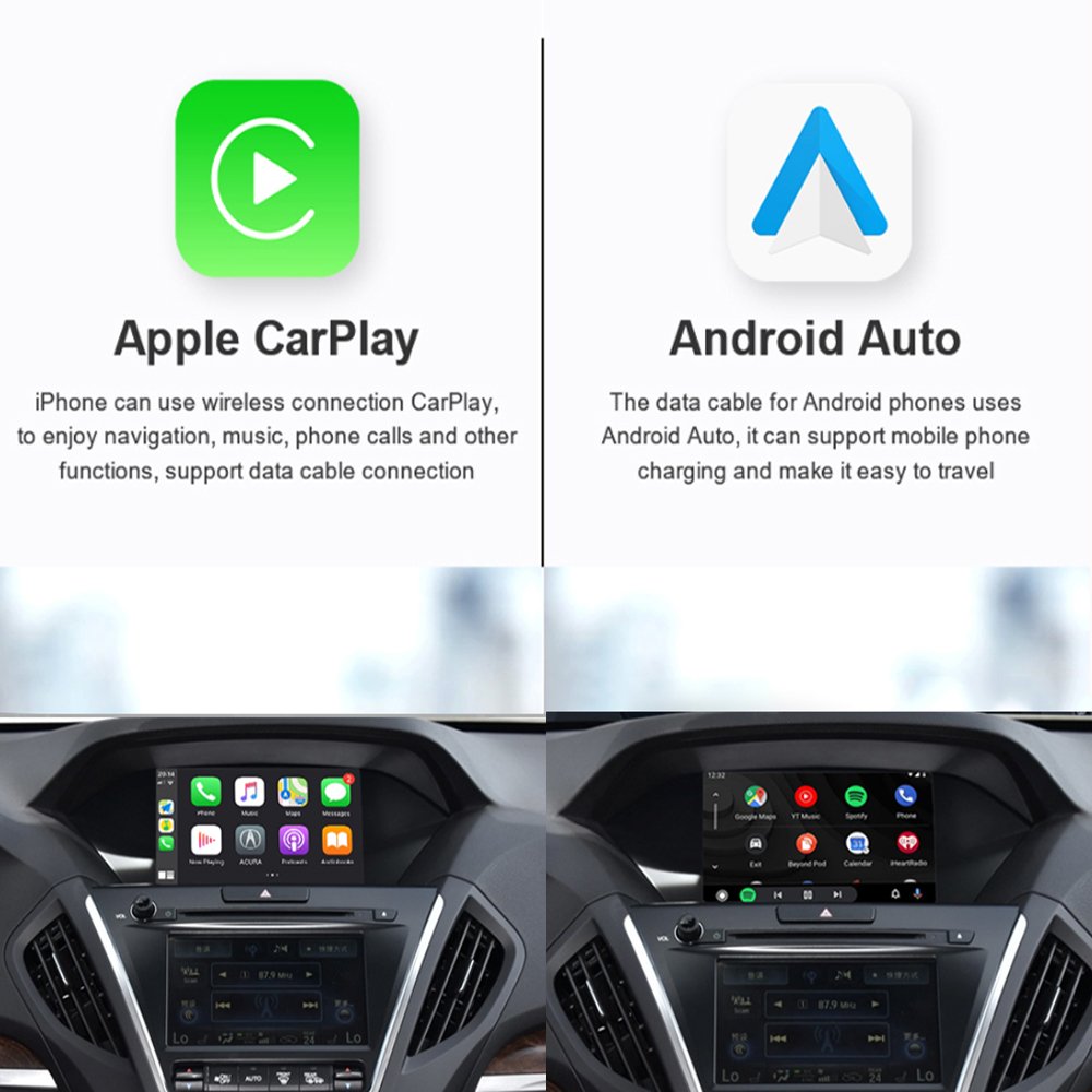 Dckloer Wireless CarPlay And Android Auto For ACURA RLX 2013-2018 8" Dual-Screen Mirror-link/Radio/Media/Camera