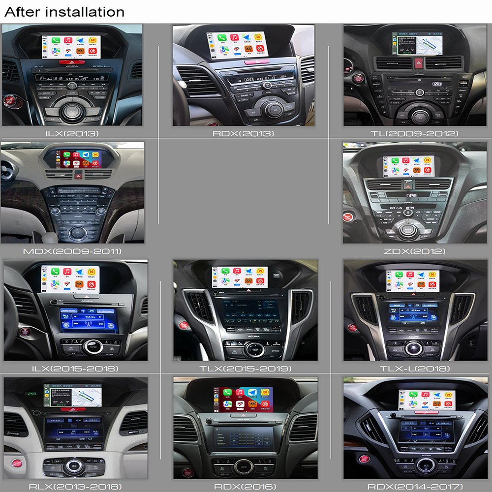 Dckloer Wireless CarPlay And Android Auto For ACURA RLX 2013-2018 8" Dual-Screen Mirror-link/Radio/Media/Camera