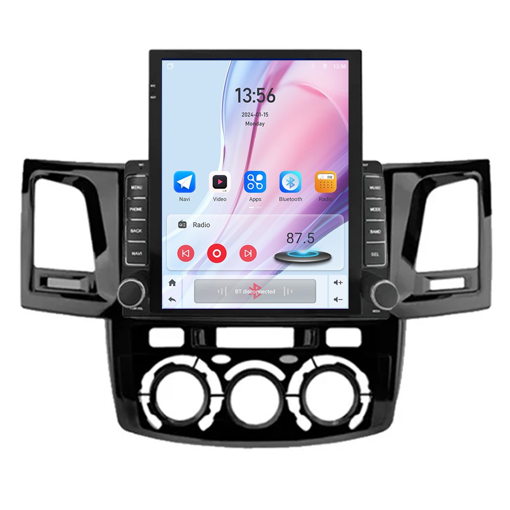 9.7'' Inch Android Car Radio for Toyota Fortuner Hilux 2007-2015 GPS Tesla Vertical Screen Navigation Multimedia Auto Carplay
