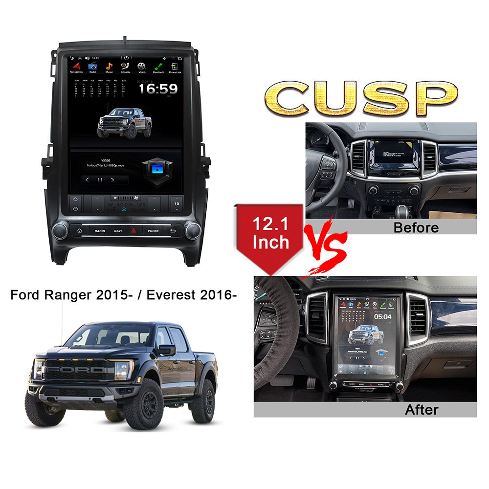 Top Fashion 12.1 Inch Vertical Screen Car Stereo Radio GPS Navigation For Ford Ranger 2015- / Everest 2016- Car Player