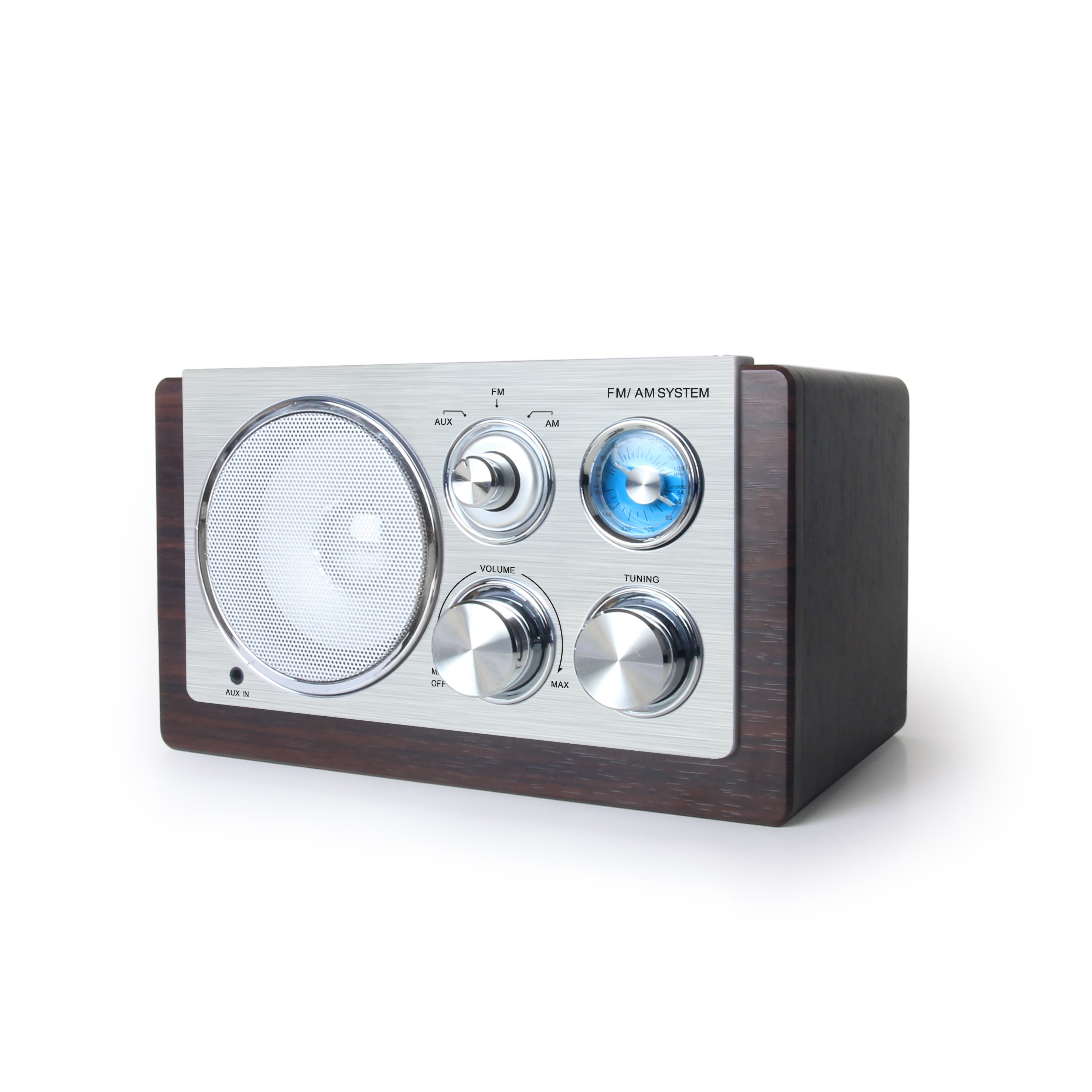 New Trend Portable Wooden Vintage Radio With FM AM AUX Functions
