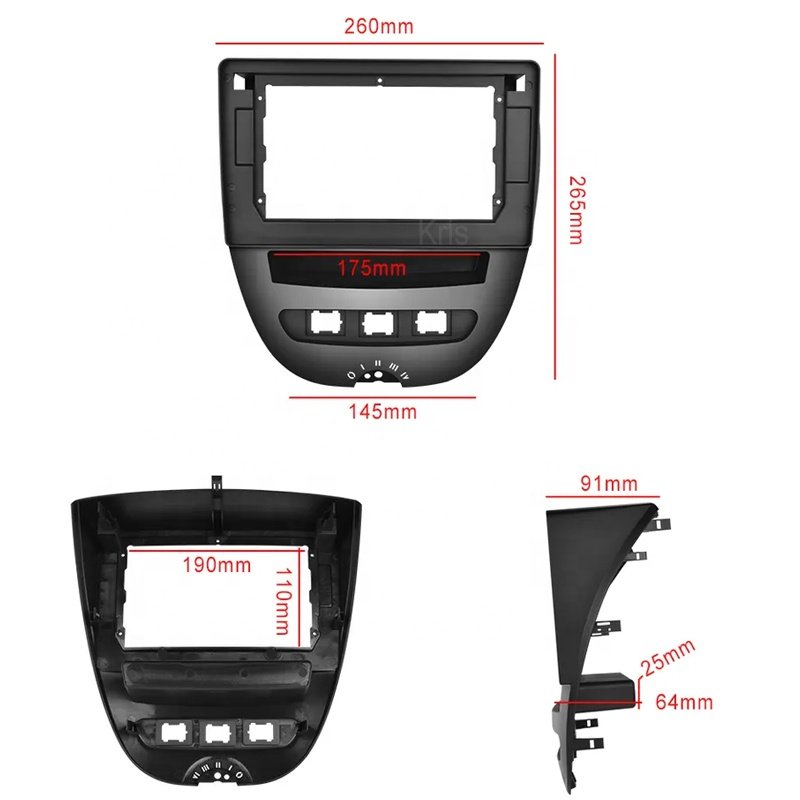 For TOYOTA AYGO 2005-2014 Car Stereo Radio Audio Dashboard 9 inches Fascia Plate Panel Frame Replacement Car DVD Player Frame