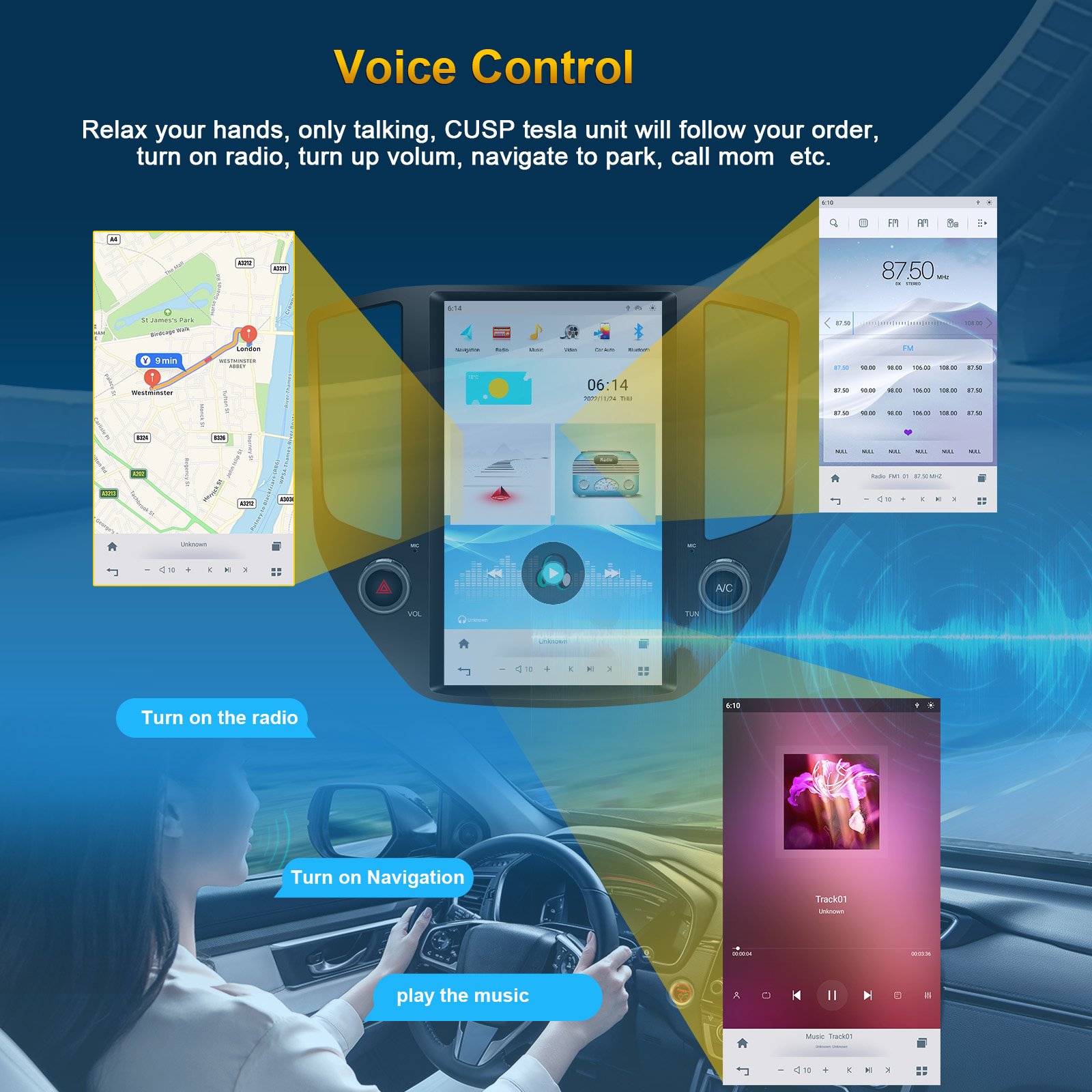 Top Fashion 13.6 Inch Car Screen Car Stereo Radio Car Player Video Player GPS Navigation For Changan cs95 2019