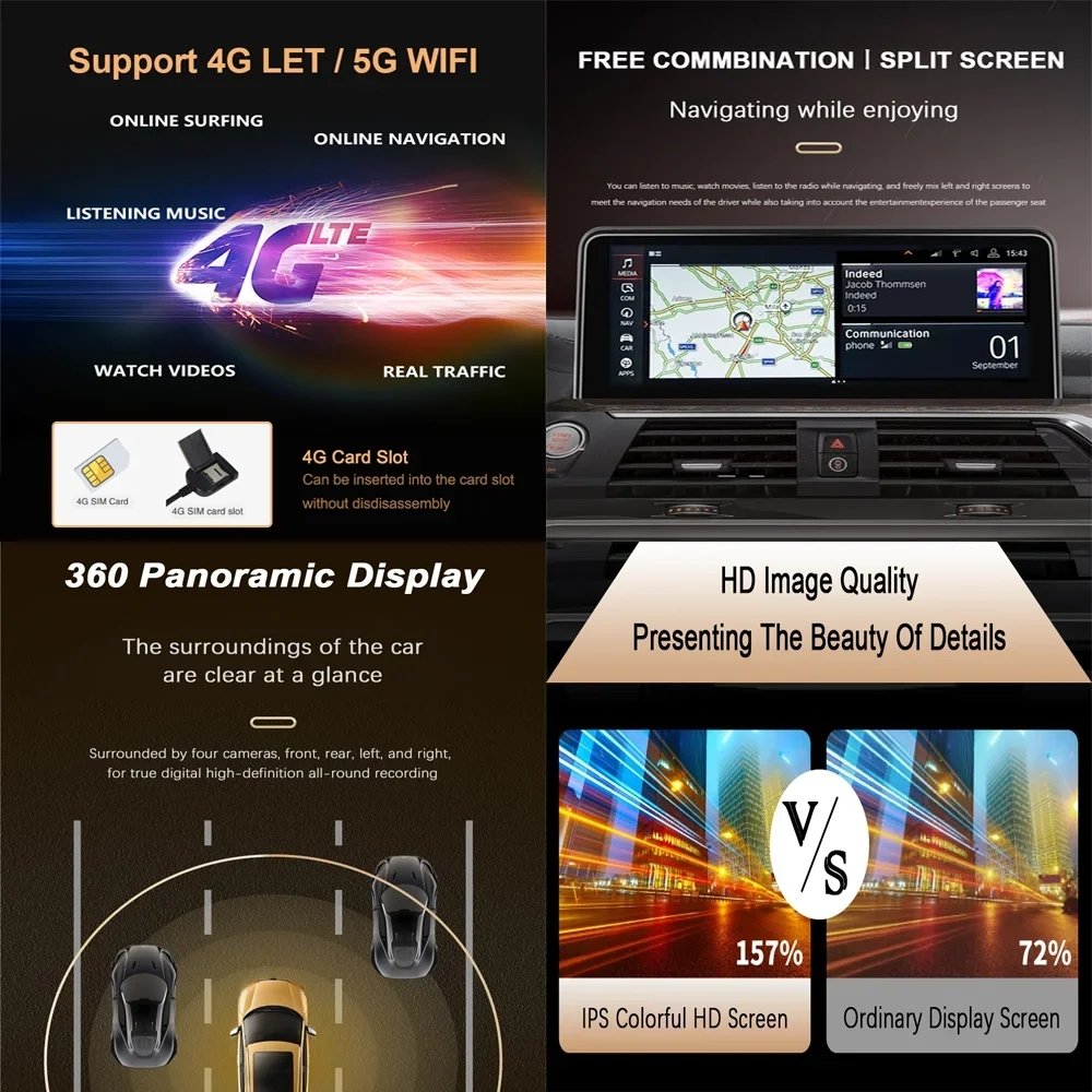 Qualcomm 668S Carplay Android Autoradio for BMW 5 Series F10 F11 520I 525I 528I CIC NBT Multimedia player 4G GPS Navi Stereo