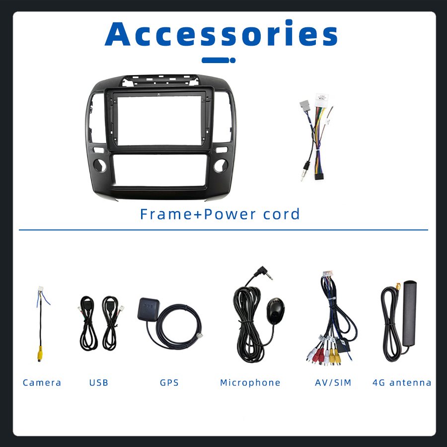 7870 Android 13 8+128g Headrest Monitor For Nissan Navara 2004-2010 Car Video Gps Bt Ips Screen 360 Camera Gps Navigator