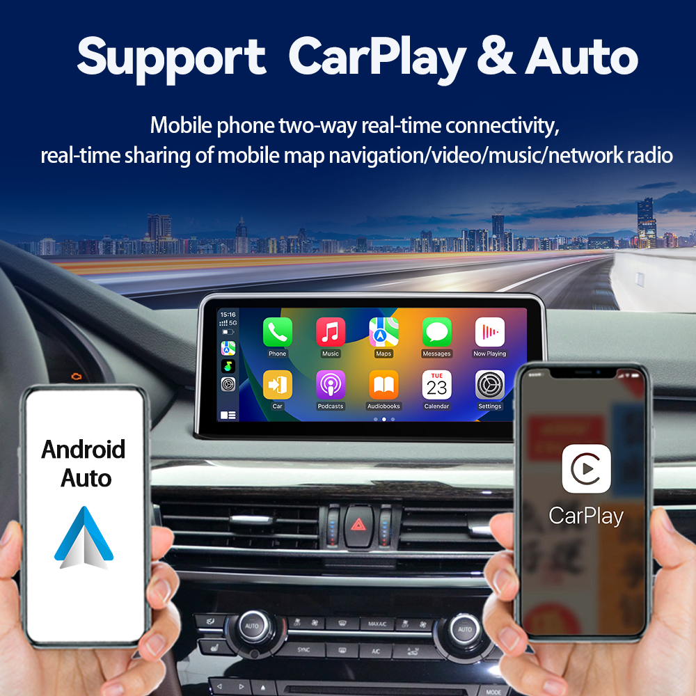 LELV 10.25/12.3 Inch Carplay Car Audio Player Radio Android Auto Screen For Bmw X5 F15 X6 F16 2014-2017 Nbt Evo Head Unit