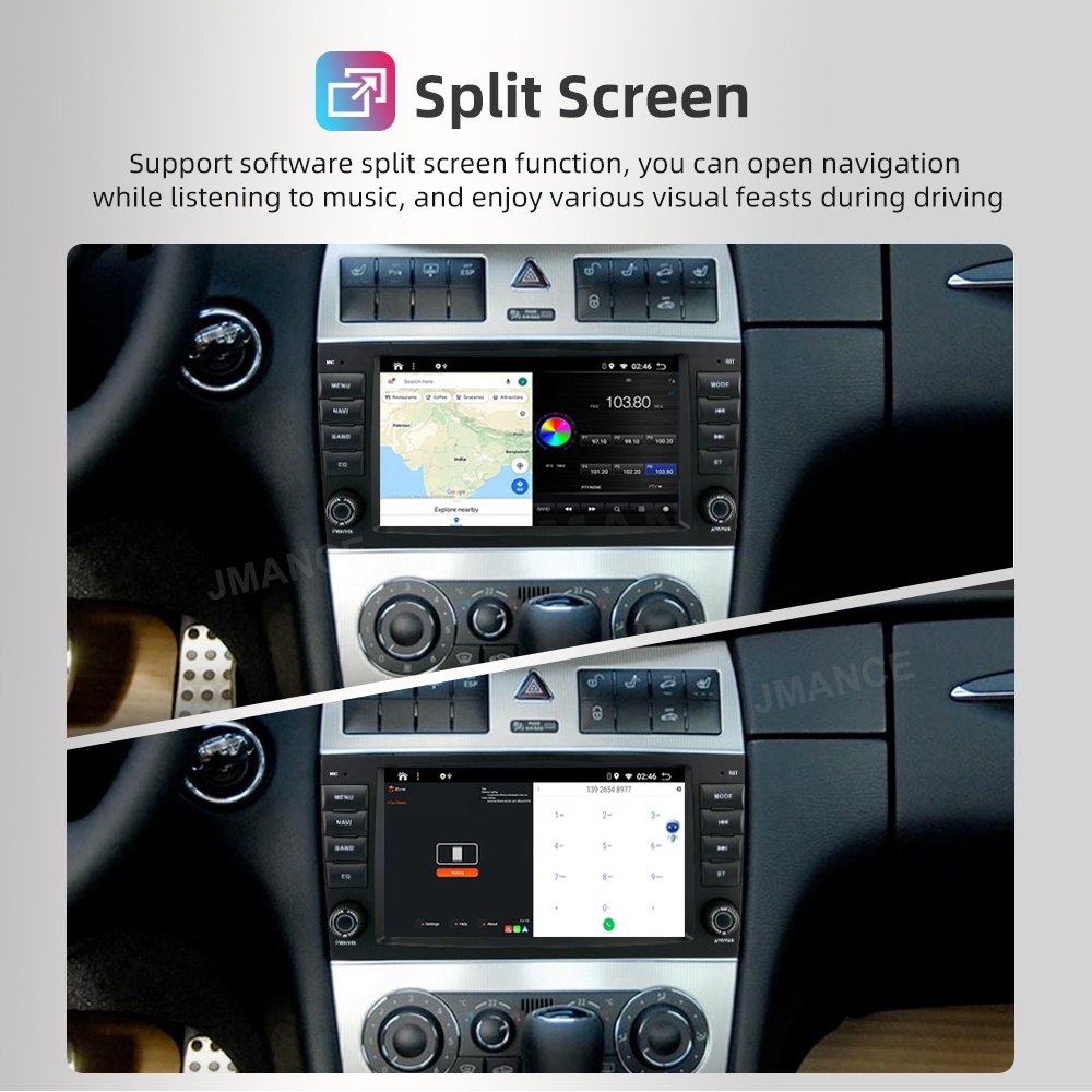 Jmance 8Inch For Mercedes C-Class W203 2004 2005 2006 2007 Frame Android Auto Audio Car Carplay Navigation