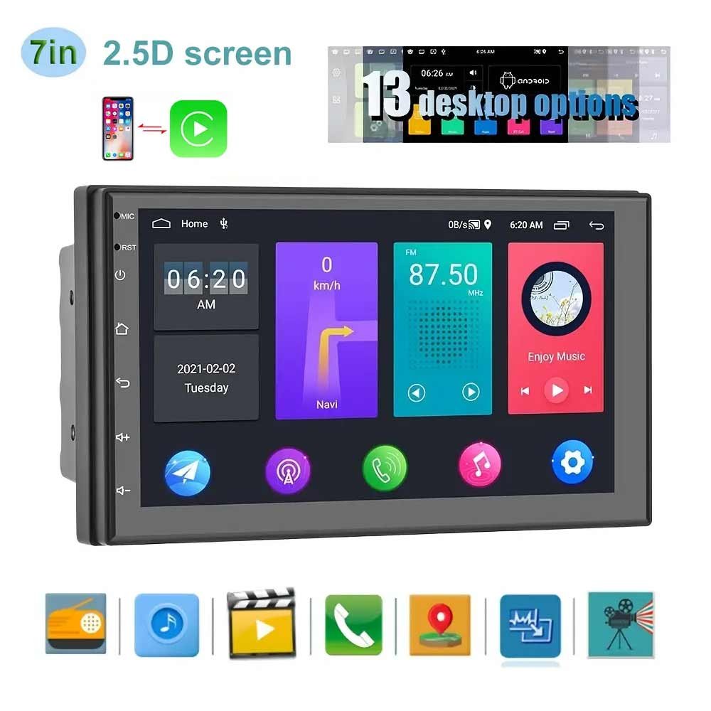 Android 13 Car Radio 7 inch Car player 2+32G / 4+64G Autoradio 2 Din Bluetooth FM Wireless CarPlay Android Auto