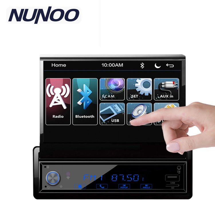 1din Car Digital Media Radio Retractable 7" Touch Screen Display Autoradio Stereo Mp5 Video Car Multimedia Dvd Player