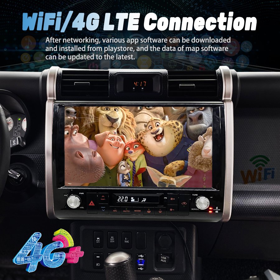 Navirider Carplay Car Radio For Toyota FJ Cruiser 2007-2012 Android 13 Touch Screen Multimedia Player GPS Navigation Stereo 4G