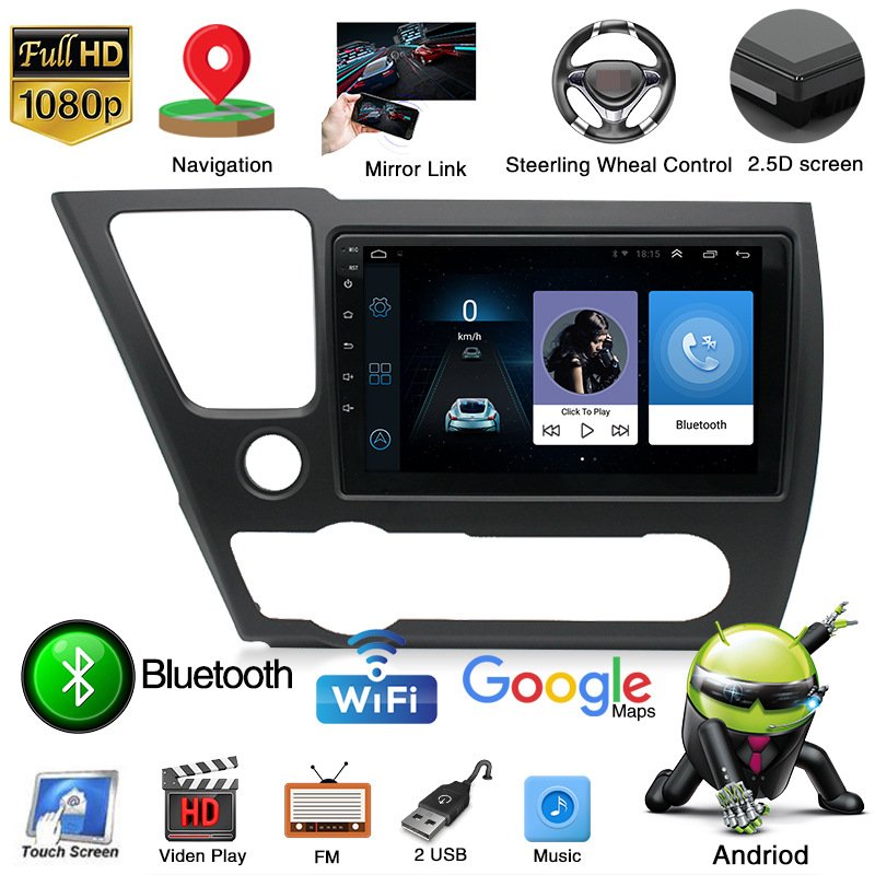 touch screen video Car Radio For HONDA CIVIC 2014-2015 US VERSION Android DVD GPS Navigation Stereo Carplay Android Auto