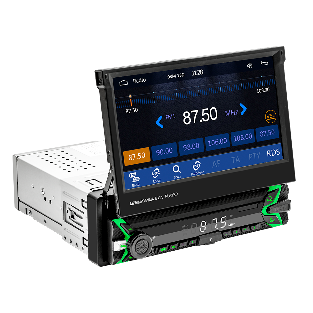 Single 1 Din Universal 7 Inch Capacitive Touch Screen Head Unit Car radio Car Mp5 Player With Carplay And Android Auto