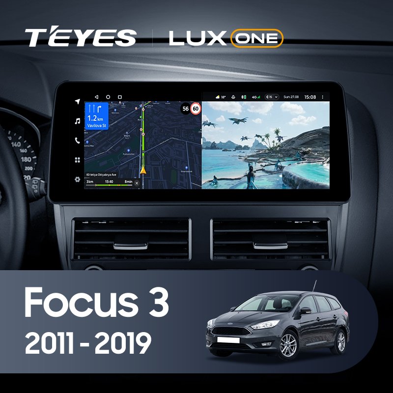 TEYES LUX ONE Car DVD Player For Ford Focus 3 Mk 2011 - 2019 12.3 Inch Car GPS Navigation Android Carplay