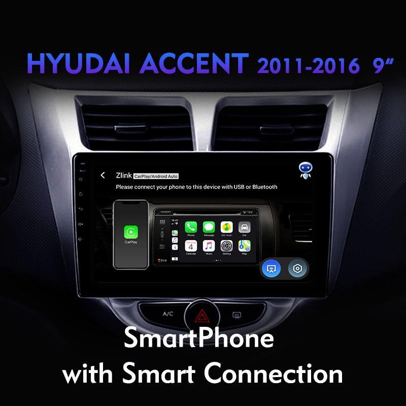 10.1 inch car Radio Android 13 Multimedia Player with GPS BT Wifi For Hyundai ACCENT 2011-2016 Android Auto