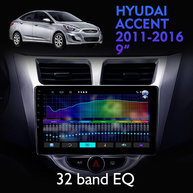10.1 inch car Radio Android 13 Multimedia Player with GPS BT Wifi For Hyundai ACCENT 2011-2016 Android Auto