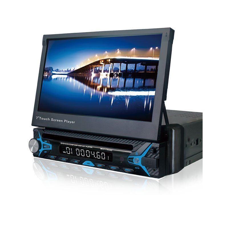 Universal 7 Inch Single Din Indash Car Dvd Player Retractable Touch Screen Car DVD Player BT 1 Din Car Radio