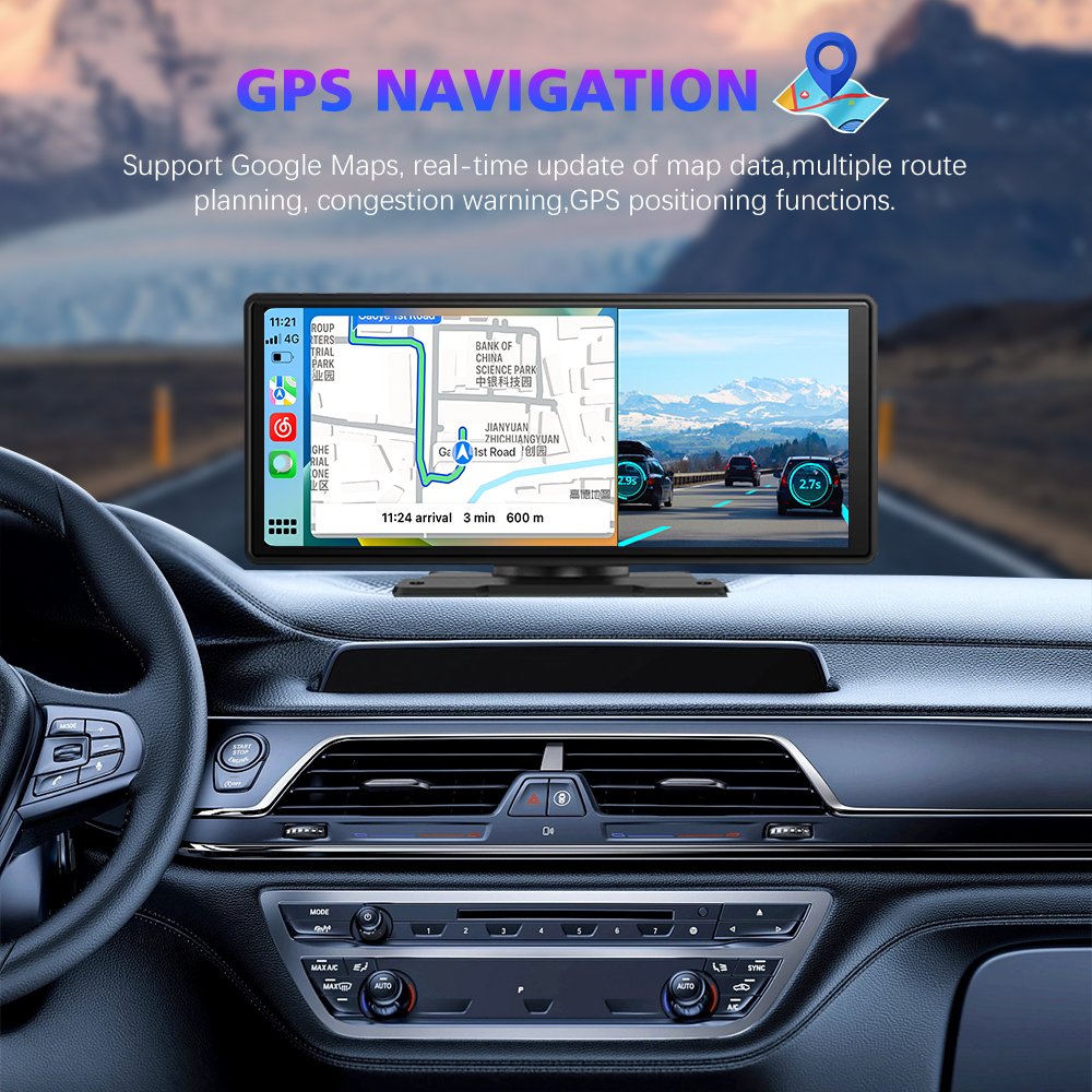 10.26 Inch Portable smart wireless Android auto navigation touch screen carplay car monitor