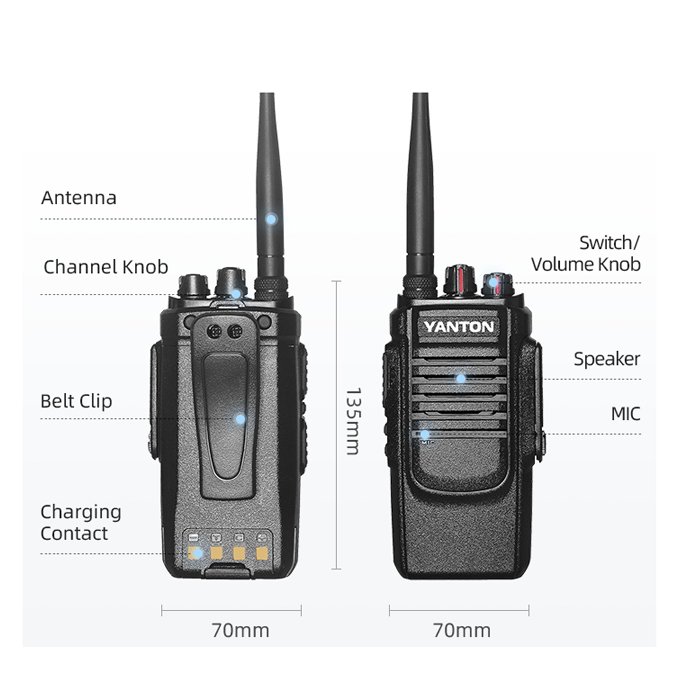 10W Long Distance Two Way Radio UHF VHF Radio Wireless YANTON T-650