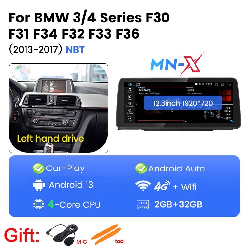 MEKEDE MNX 12.3inch Android system 1920*720 4G WIFI DSP touch screen car radio for BMW 3 Series F30 NBT