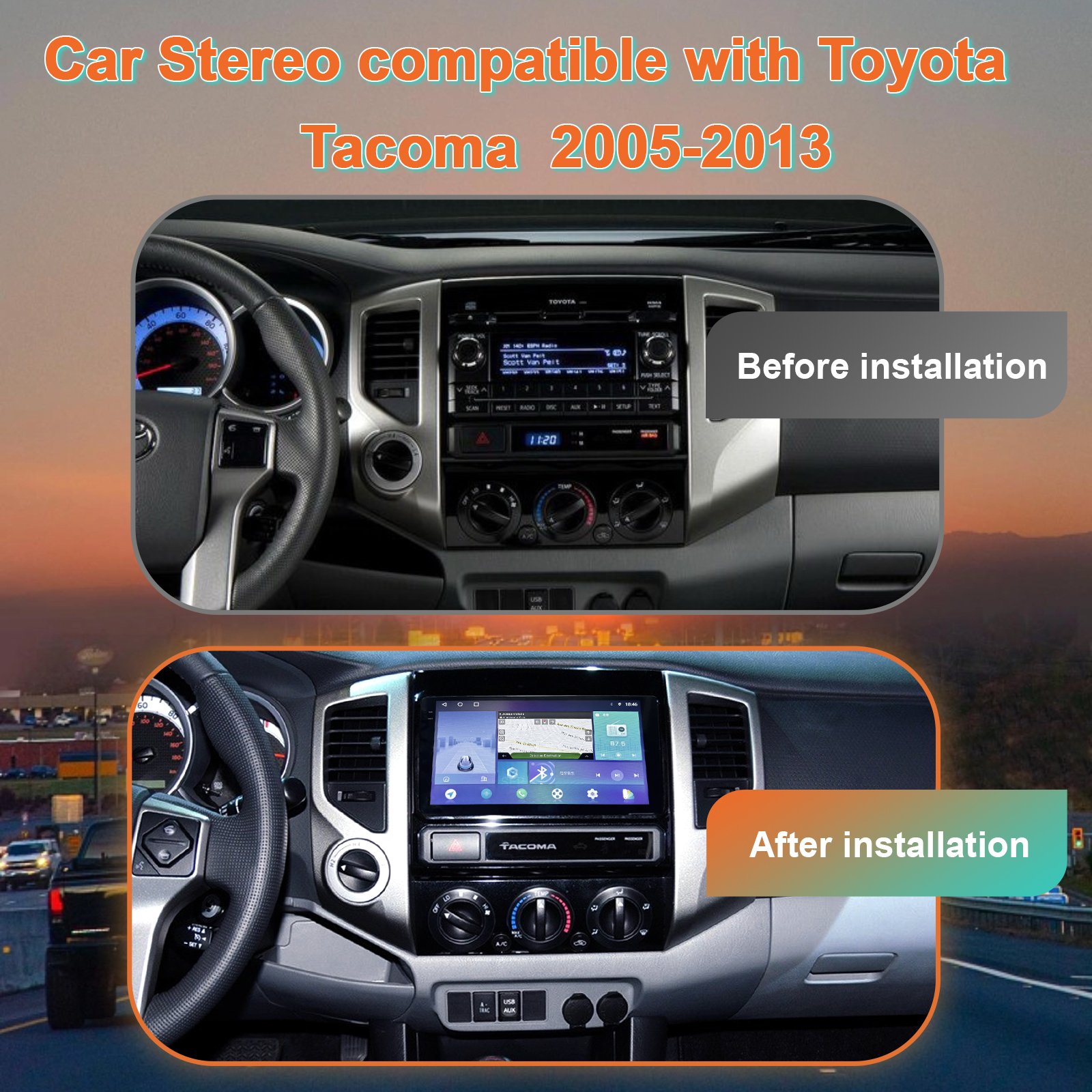 Toyota Tacoma 2005-2013 Radio 9 inch TS10 Car Radio 4+64g 8 core Android 12 GPS Navigation Car Multimedia Player Car MP3 Player
