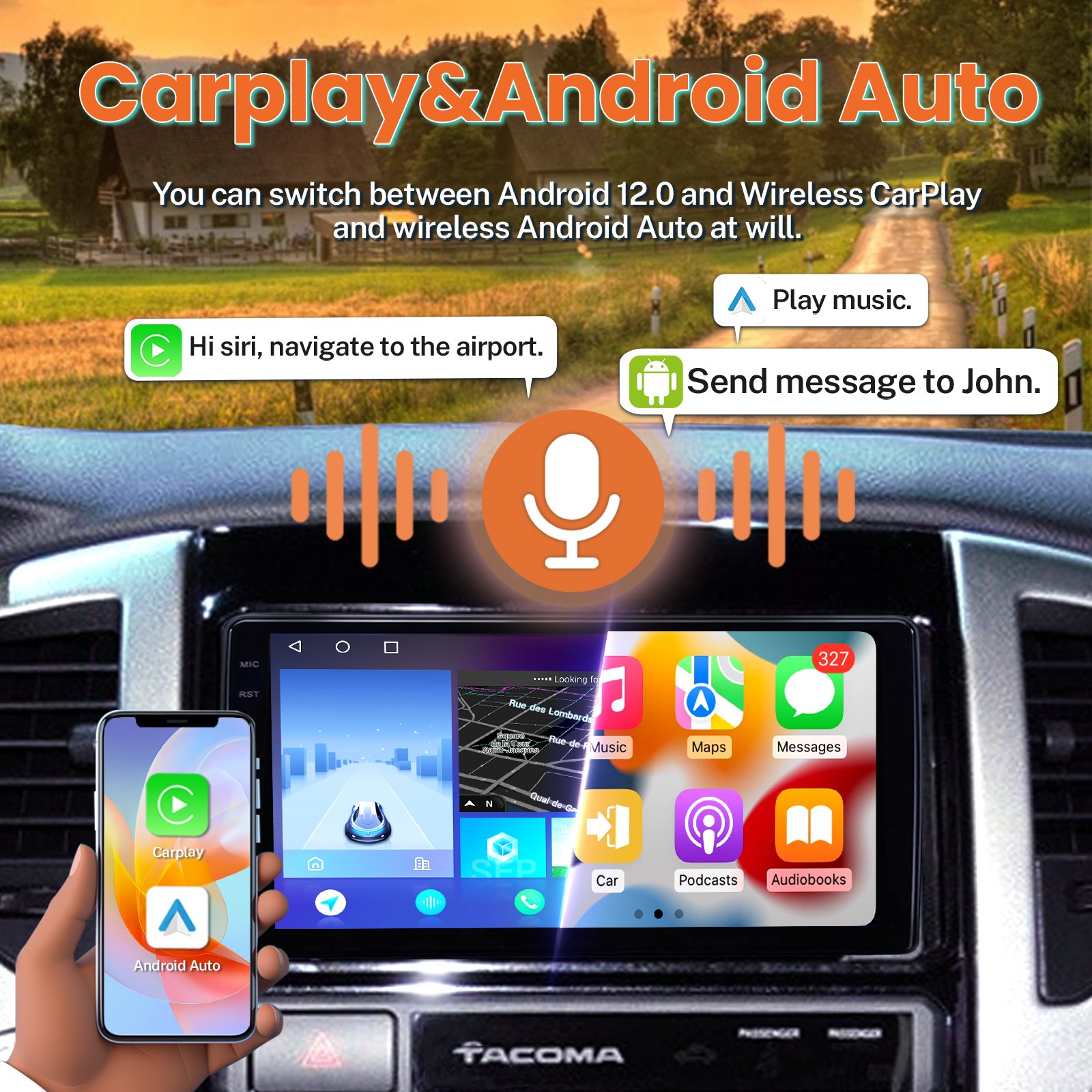 Toyota Tacoma 2005-2013 Radio 9 inch TS10 Car Radio 4+64g 8 core Android 12 GPS Navigation Car Multimedia Player Car MP3 Player