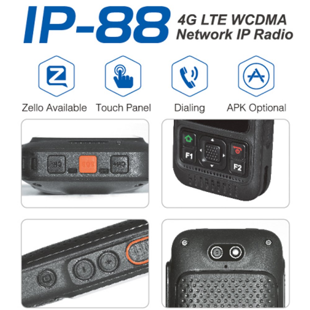 Hot sell tyt IP-88 two way radio 4g lte zello network radio POC WIFI radio with touch panel 2G/3G/4G two way radio