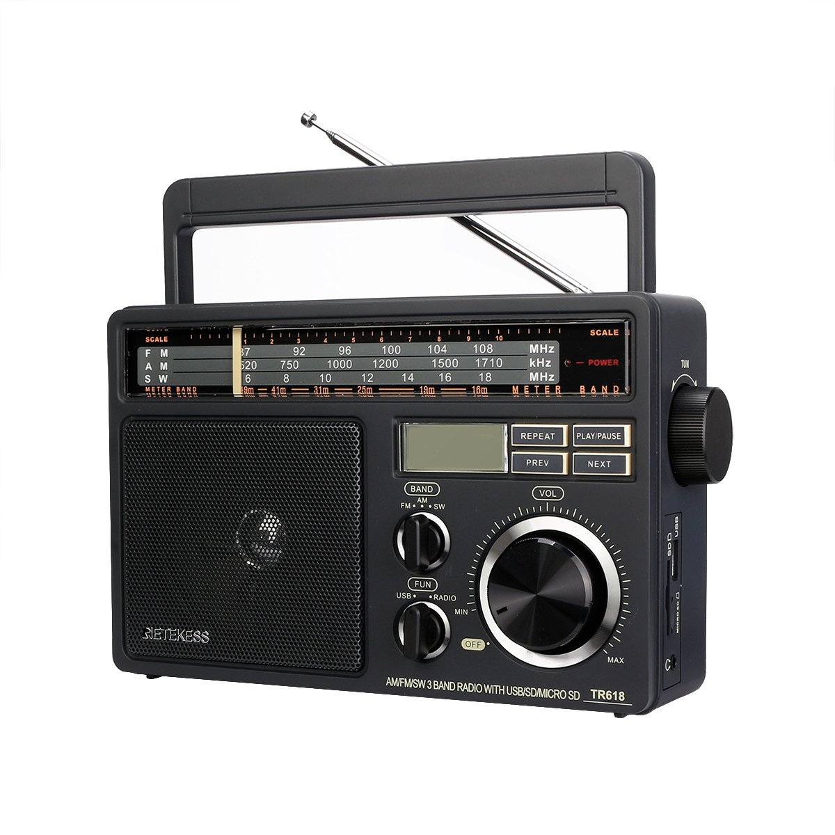The aged elderly Radio for the elderly with FM AM SW 3 BAND USB TF SD Slot Retekess TR618