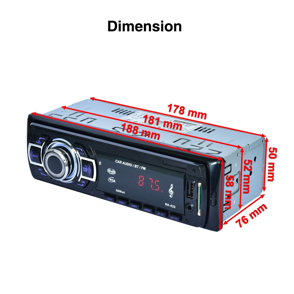MP4 Car Radio with FM Tuner and USB Connection In-Dash Stereo Kits with Rear View Camera and MP3 FM Function Auto Electronics